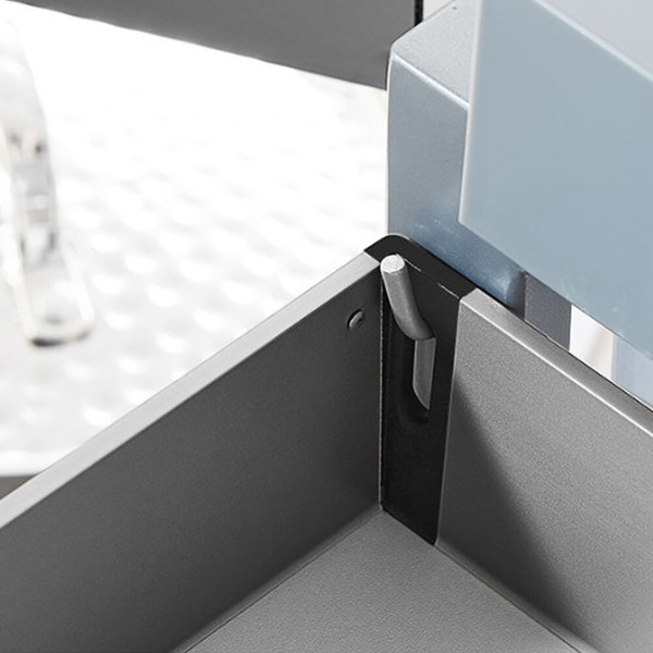 Maximize kitchen corner storage with the Higold Shearer Magic Corner pull-out unit featuring four titanium grey baskets for 900mm blind corner cabinets in Australia.