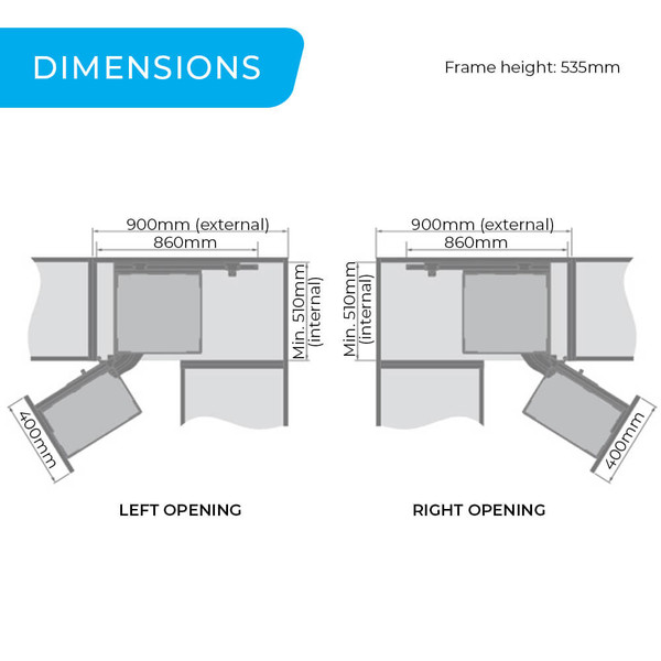 Higold Australia Shearer Style Magic Corner Kitchen Storage Unit Dimensions for Blind Corner Cabinets in Melbourne and Sydney.