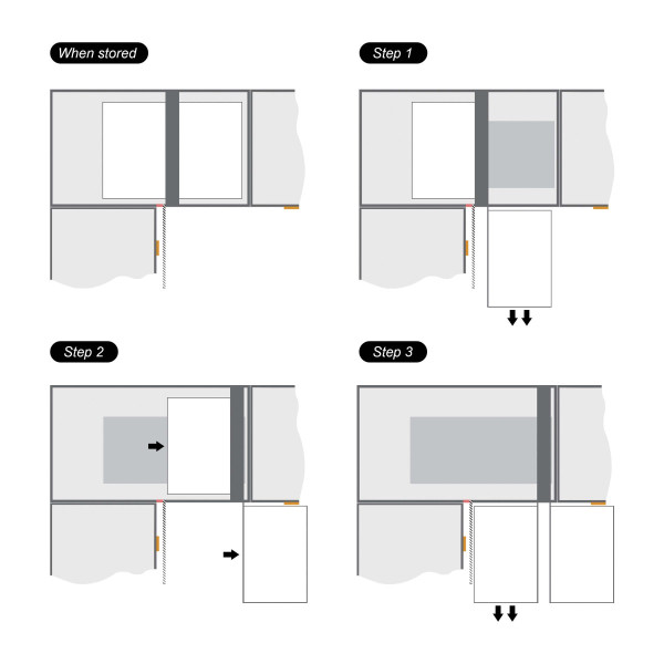 Higold Shearer Pro Magic Corner Storage Spacers Illustration for Blind Corner Kitchen Cabinets in Australia