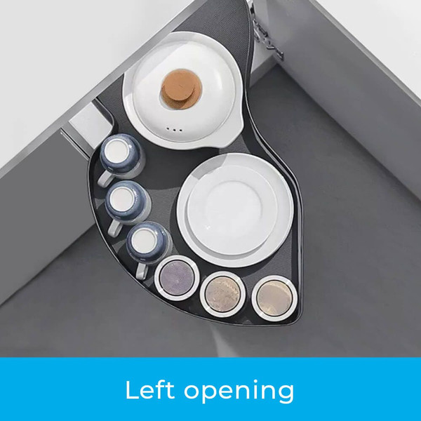 Higold Shearer Swing Out Left Opening Kitchen Corner Storage with Titanium Grey Baskets for 900mm Blind Corner Cabinets Australia