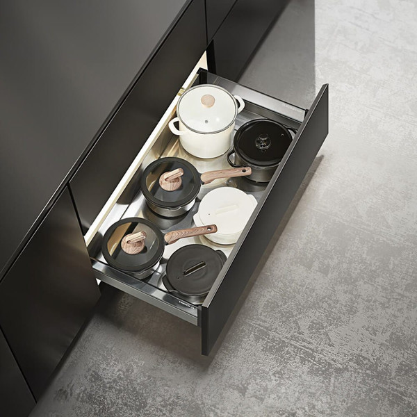 Modern Underbench Kitchen Drawer Organiser with 600mm Flat Surface for Open Space Storage, Australia.