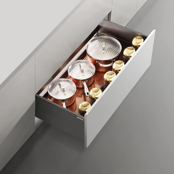 Higold Shearer 2.0 Multipurpose Pull-Out Kitchen Cabinet Drawer with Anthracite Grey Finish and Adjustable Dividers for Australian Home Renovations