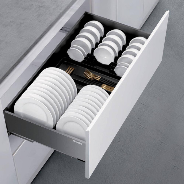 Higold Shearer 2.0 Multipurpose Pull-Out Kitchen Drawer Organiser in Matte Grey for Australia Kitchen Renovations