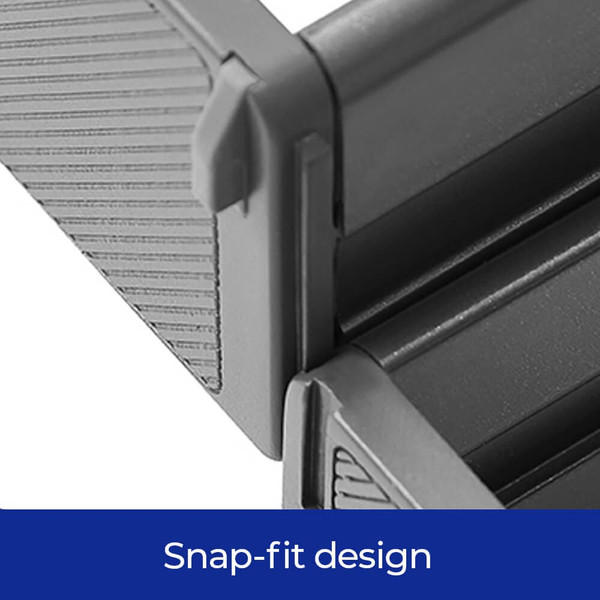 Snap-fit locking modular cutlery tray components for organized kitchen drawers in Australia.