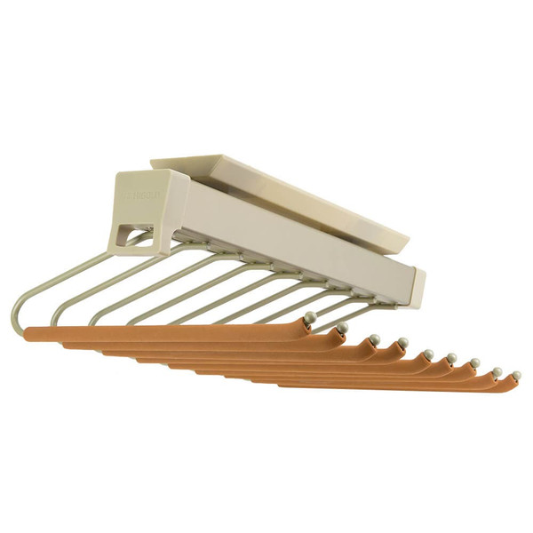 Space-saving one-sided slide-out trouser rack for efficient wardrobe storage and organization in Australian homes.
