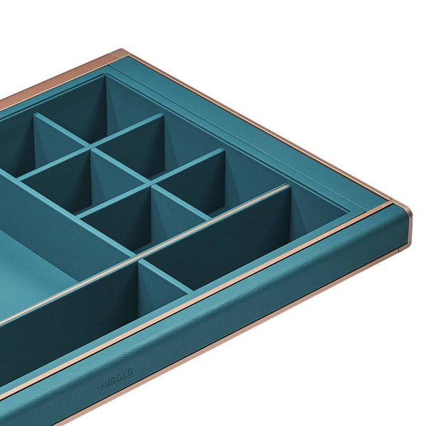 Higold B Series Tiffany Teal leathery wardrobe drawer organiser with 16 storage compartments for socks and accessories, available at Renovator Store Australia.