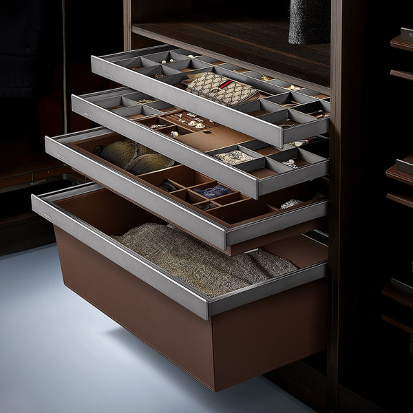 Premium Gray Pull-Out Wardrobe Basket Deep Profile for Bedroom Closet Organization Australia