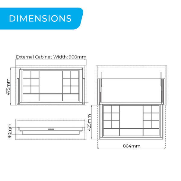 Higold B Series pull out wardrobe storage box dimensions for 900mm cabinet in Australia
