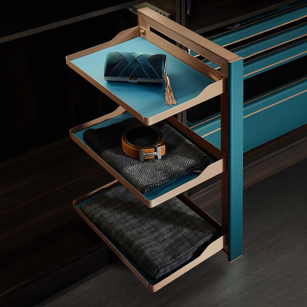 Higold B Series Teal 3-Tier Side Mount Slide-Out Wardrobe Storage Organiser for Bags and Shoes in Australia