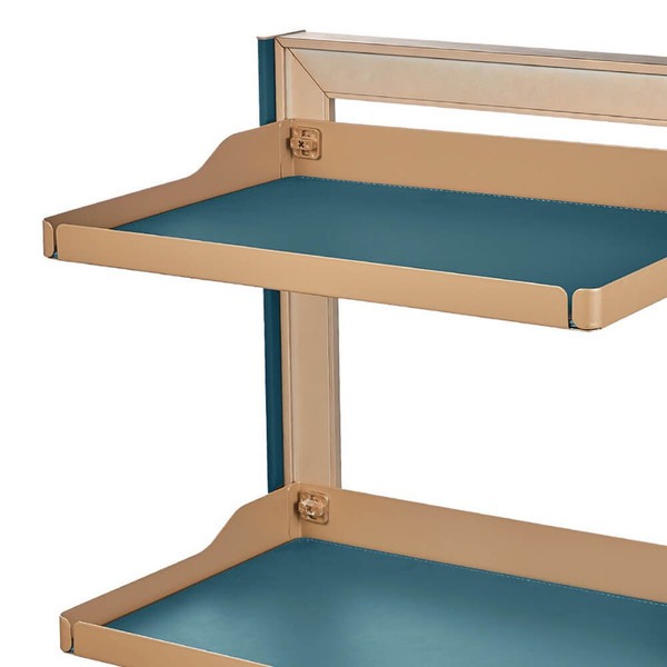 Tiffany Teal 3-Tier Side Mount Wardrobe Organiser Shelves for Bags and Accessories.