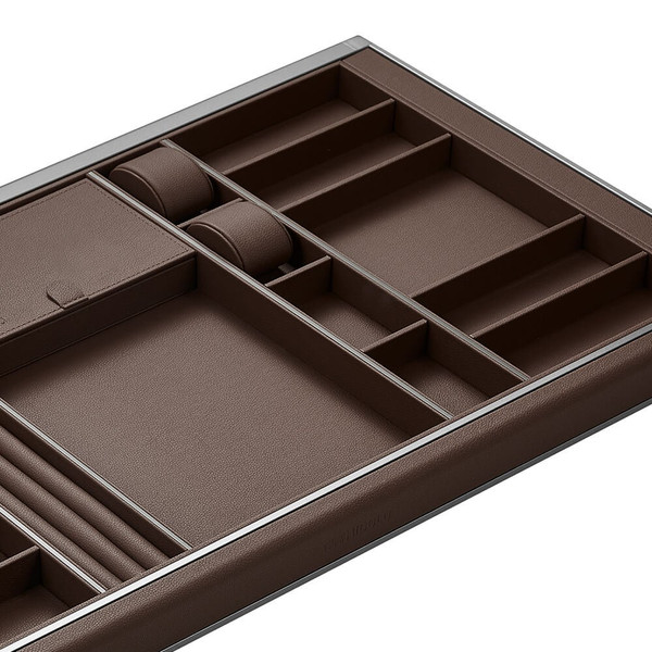 Higold B Series Natural Brown PU Leather Slide Out Accessory Box and Wardrobe Organiser for Luxury Closets in Australia