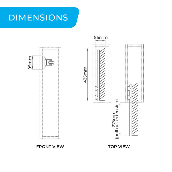 Higold A Series Sliding Tie Rack Wardrobe Organiser with 20 Holders 85mm Width Grey and Black Finish Australia