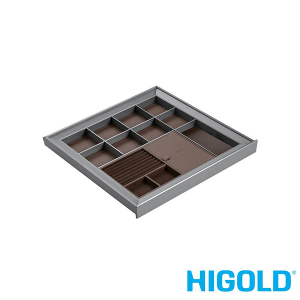 Higold A Series Pull-Out Jewellery Storage Box for 600mm Wardrobe Cabinet in Grey Luxury Finish Australia