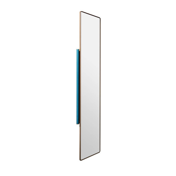 Higold B Series Full Length Slide Out Revolving Wardrobe Mirror with Teal Handle, Space Saving Hide-Away Mirror Australia