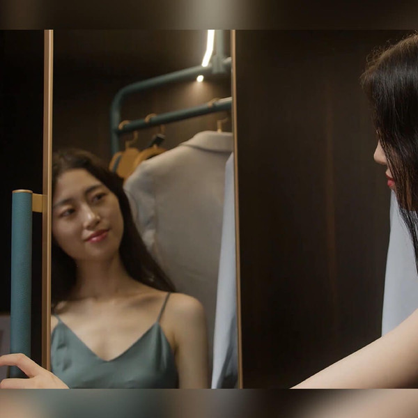 Higold B Series Teal Slide-Out Revolve Mirror for Wardrobe Cabinet - Space-Saving Full Length Mirror Australia