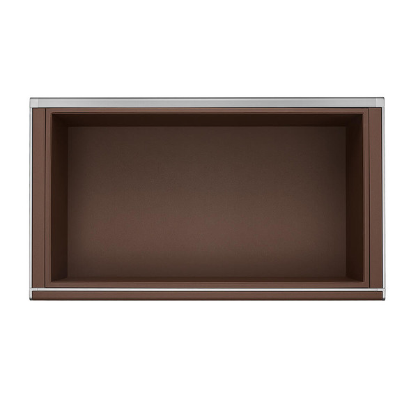 Higold B Series Deep Profile Wardrobe Pull Out Basket in Natural Brown Leather Finish for Organized Clothing Storage Australia