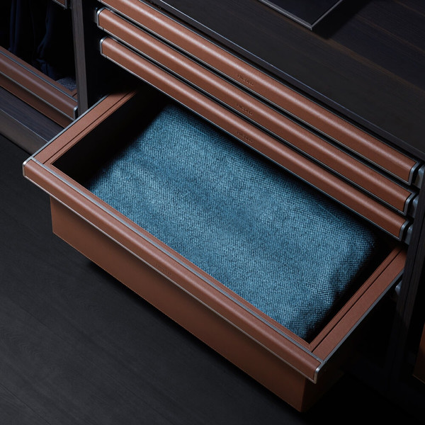 Spacious Brown PU Leather Wardrobe Closet Storage Basket with Handles - Renovator Store Australia