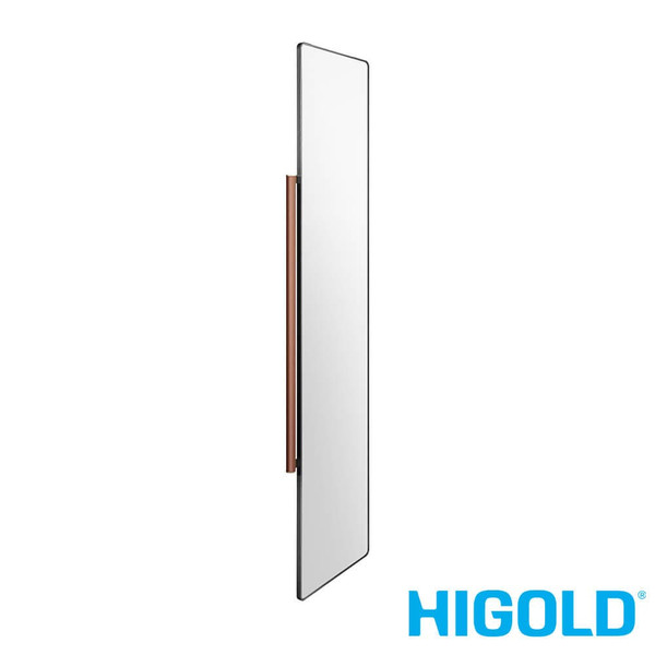 Higold B Series full length 1700mm slide out hide-away revolving wardrobe mirror with teal handle for luxury bedroom storage in Australia.