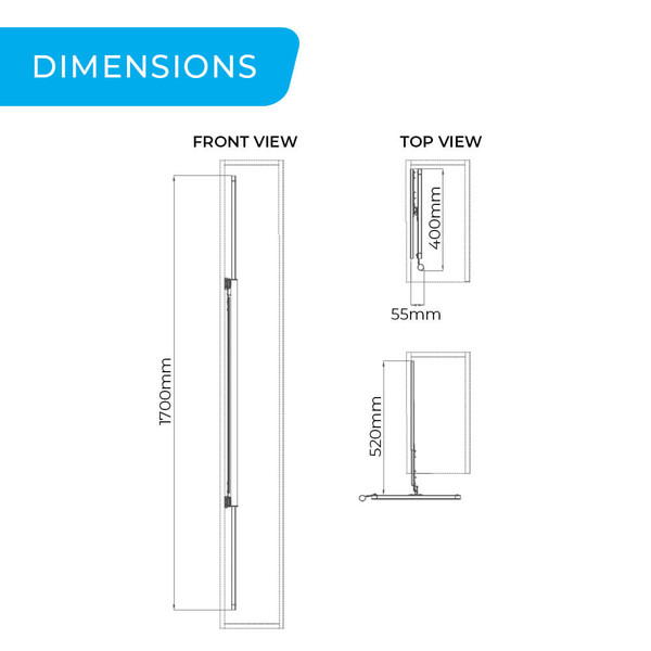 Higold B Series Teal Slide Out Hide-Away Revolving Mirror Dimensions for Australian Wardrobes