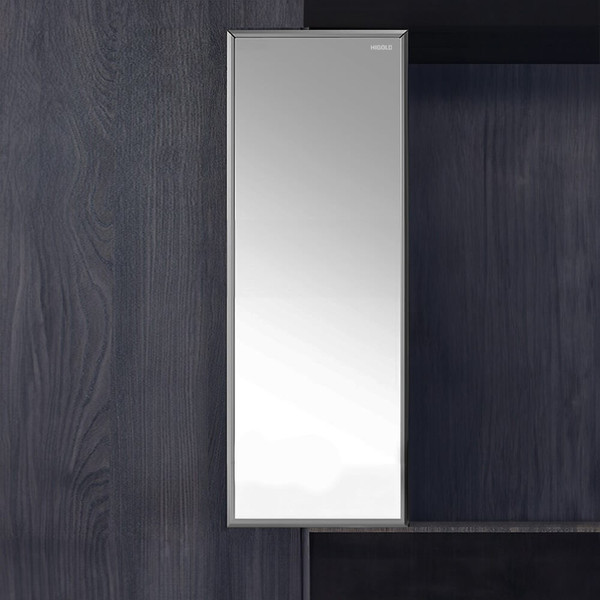 Higold A Series Slide Out Hide-Away Revolving Mirror with Grey Frame for Wardrobe Cabinets, available at Renovator Store Australia.