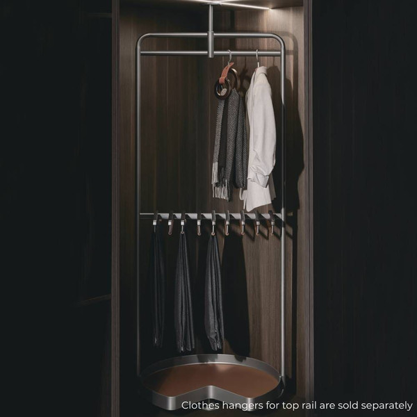 3-Tier Space-Saving Pull-Out Trouser Organizer for Wardrobe Storage with Anti-Slip Coating and Tiffany Teal Finish