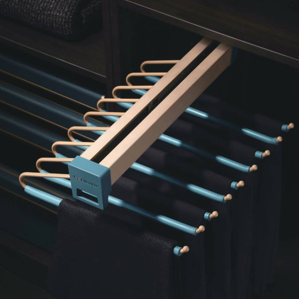 Higold B Series Teal PU Leather Pull Out Trouser and Belt Rack for 900mm Wardrobe Cabinet in Australia
