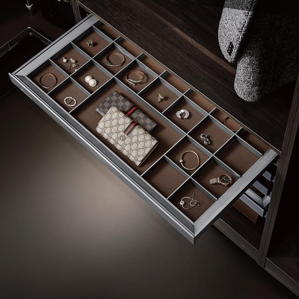 Higold A Series Premium Grey Pull Out Charm Storage Box with Compartments for Jewelry and Accessories - Wardrobe Organizer Australia