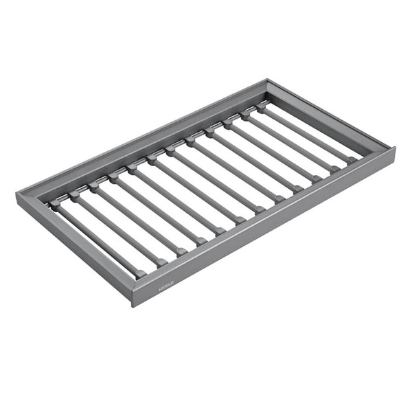Pull out grey trouser rack for 900mm wardrobe cabinets, A Series sliding pants organiser by Higold Australia.