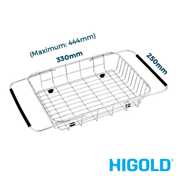 Higold Etagong Extendable Stainless Steel Dish Drainer Basket for Kitchen Sinks in Australia.