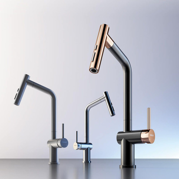 Tri-Functional Pull-Out Kitchen Mixer Tap in Brushed Nickel finish available in Australia.