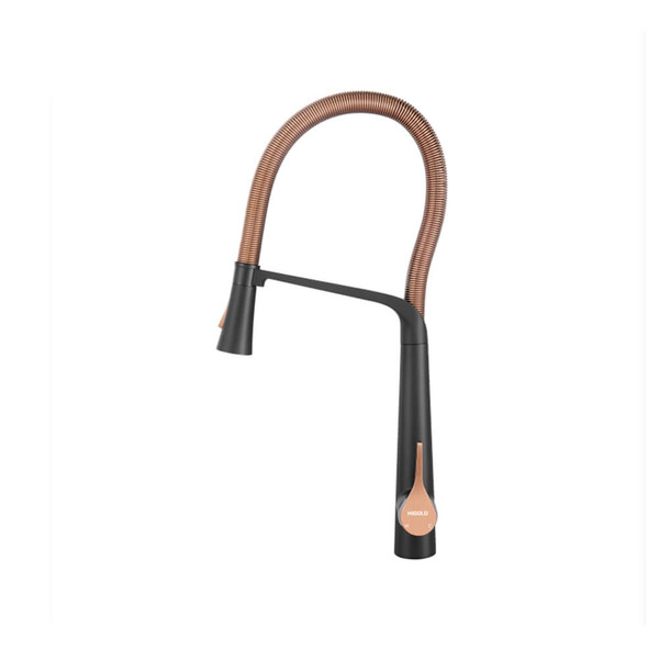 HIGOLD BN2.0 Magnetic Pull Out Kitchen Mixer Tap in PVD Rose Gold and Black - Modern Australian Kitchen Tapware