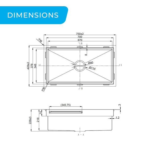 750mm-Stainless-Steel-Single-Bowl-Workstation-Kitchen-Sink-Dimensions
