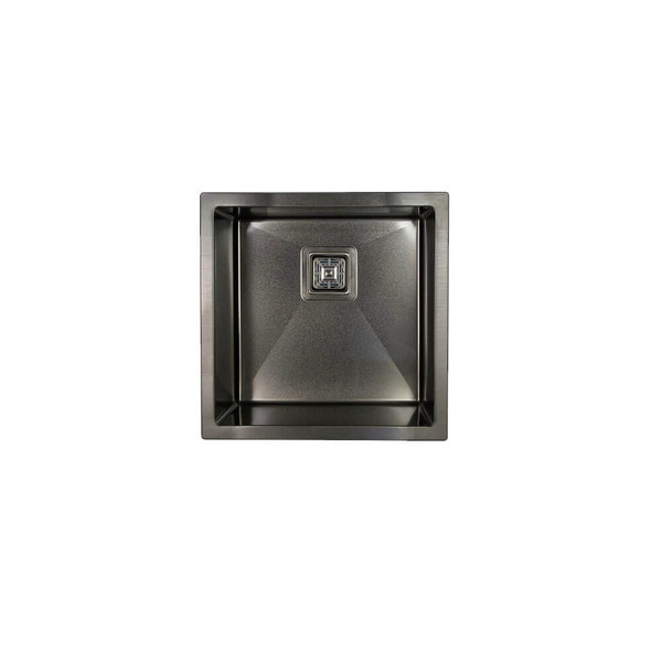 Higold Vante Nano Coated PVD Gunblack Stainless Steel 450mm Single Square Bowl Kitchen Sink with Bead Blasted Texture and R10 Corners for Australian Homes