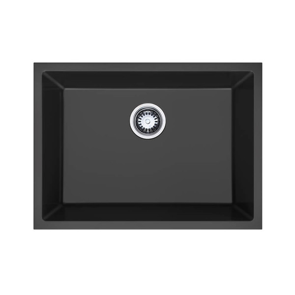 Higold 630mm Black Granite Composite Single Bowl Kitchen Sink, Modern Matte Black Sink Australia