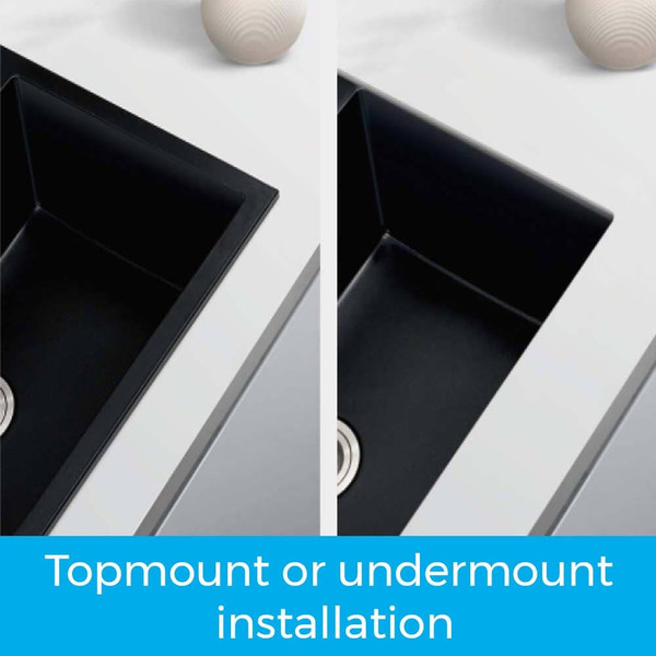 Modern Higold Black Granite Composite Double Bowl Kitchen Sink, Premium Undermount or Topmount Stone Sink for Australian Homes