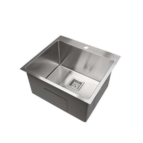 Top mount single bowl stainless steel kitchen and laundry sink with tap hole 550mm Australia