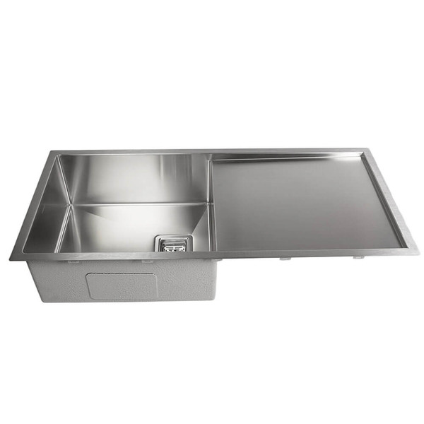 Higold 1000mm Stainless Steel Single Bowl Kitchen Sink with Reversible Drainer Board, Modern Topmount Sink Australia