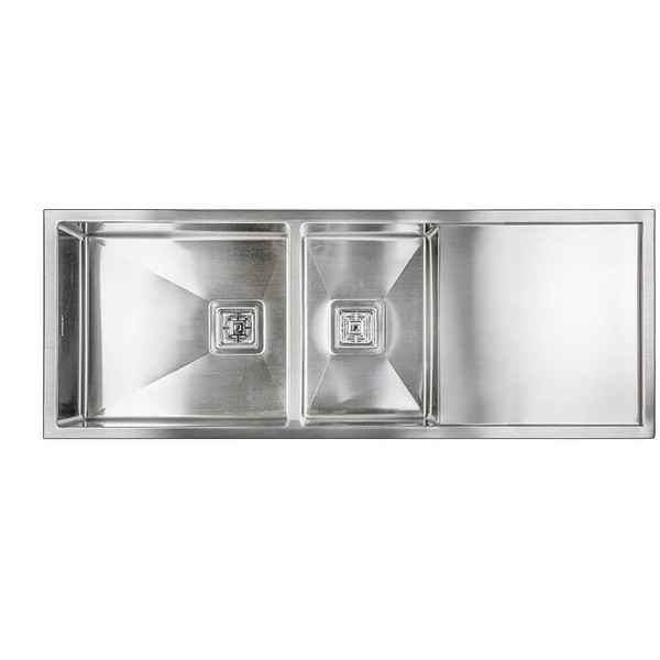 1200mm Brushed Stainless Steel 1.5 Bowl Kitchen Sink with Drainer available at Renovator Store Australia.