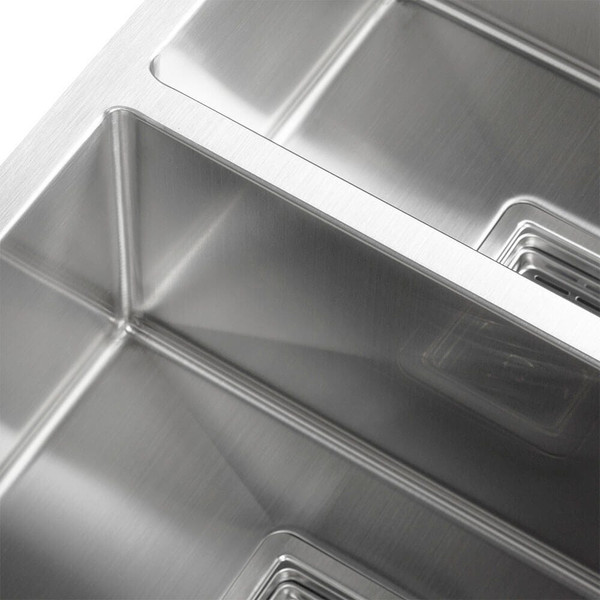 Brushed Stainless Steel Two Bowl Kitchen Sink for Modern Australian Kitchens