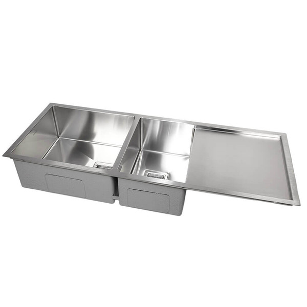 Higold Vante 1200mm Double Bowl Stainless Steel Kitchen Sink with Reversible Drainer, Modern Brushed Finish Australia
