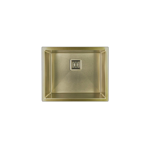Higold Vante 550mm PVD Champagne Gold Single Bowl Kitchen Sink, Modern Stainless Steel Sink Australia