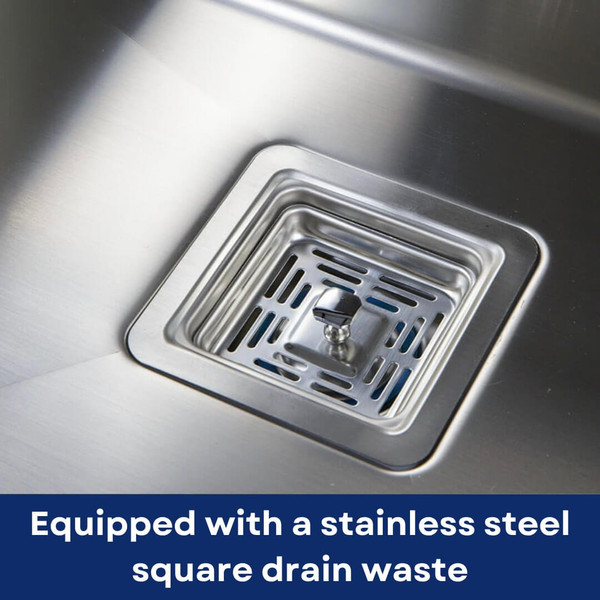 Higold Square Waste Drain for Kitchen Sinks, Brushed Finish Stainless Steel Drainage System Australia