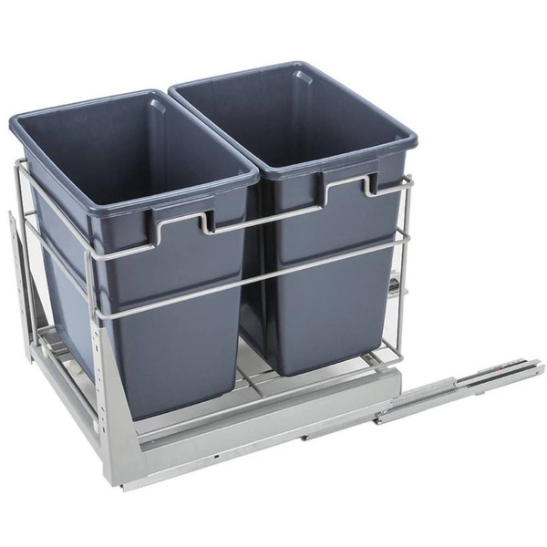 Higold 34L Twin Pull Out Dark Grey Kitchen Waste Bin for 300mm Cabinets available at Renovator Store Australia.