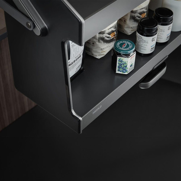 Higold Nebula aerospace-grade aluminium pull-down kitchen overhead cabinet storage unit for modern Australian home kitchens.
