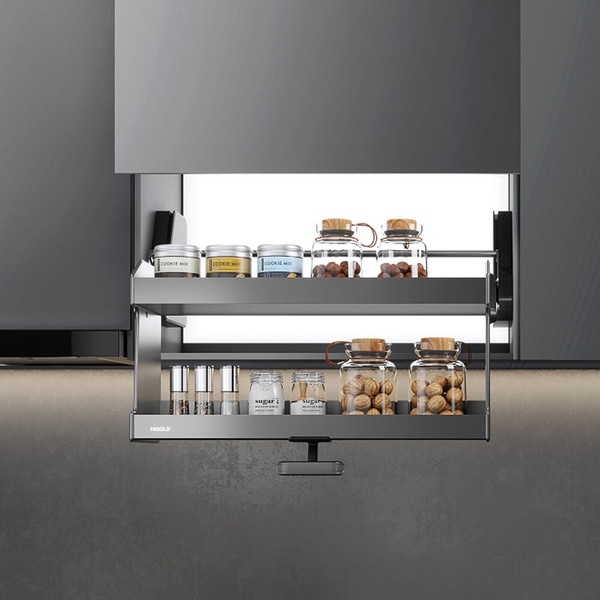 Higold 900mm Pull Down Kitchen Cabinet Organizer - Modern Overhead Storage Solution Australia
