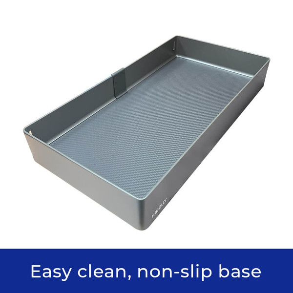 Higold Shearer Pro Pull Out Kitchen Cupboard Organiser with Rounded Grey Baskets and Soft Close available at Renovator Store Australia.