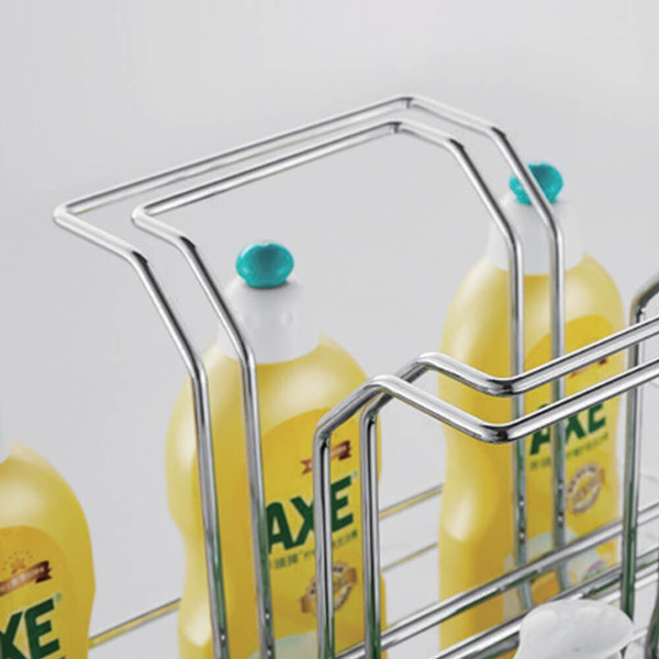Portable kitchen under sink cleaning caddy with handle and adjustable dividers for organized storage in Australian homes.