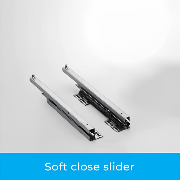 Soft close easy open mechanism for kitchen cabinet storage solutions, Renovator Store Australia.