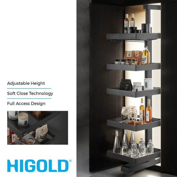 Higold Shearer PRO Space Tower Pull Out Pantry Unit for Modern Kitchen Storage - Renovator Store Australia