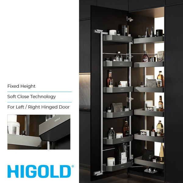 Higold Shearer Tandem Swivel Pull-Out Pantry Unit for 450mm and 600mm Kitchen Cabinets - Renovator Store Australia